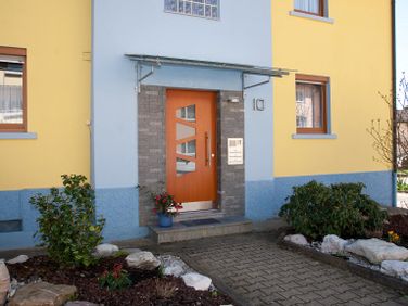 Schreinerei Ackermann Philipp Vesenmeier GmbH in Schopfheim - Haustür Kiefer Ausschnitt schräg